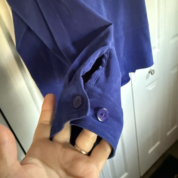 113. Alia Suede Like Blazer 22W Royal Blue - Picture 4 of 6